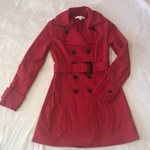 New York & Company Red Lined Rain Jacket Size XS